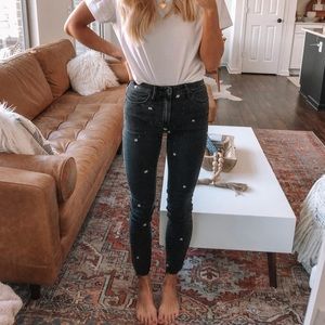 Abercrombie embroidered daisy jeans